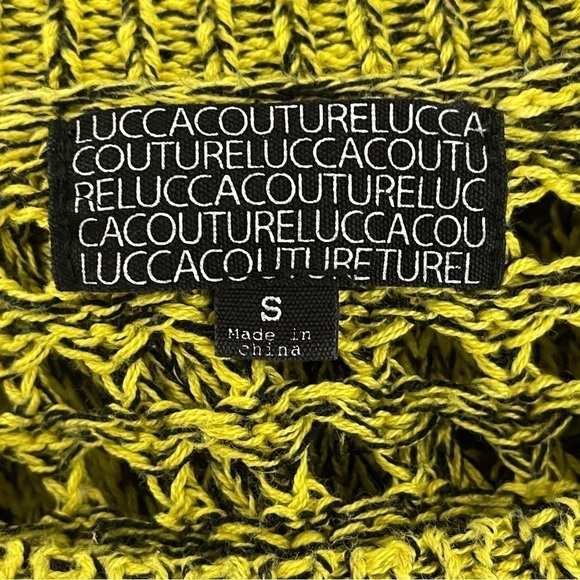 Lucca Couture yellow and black open knit sweater small - Picture 3 of 9